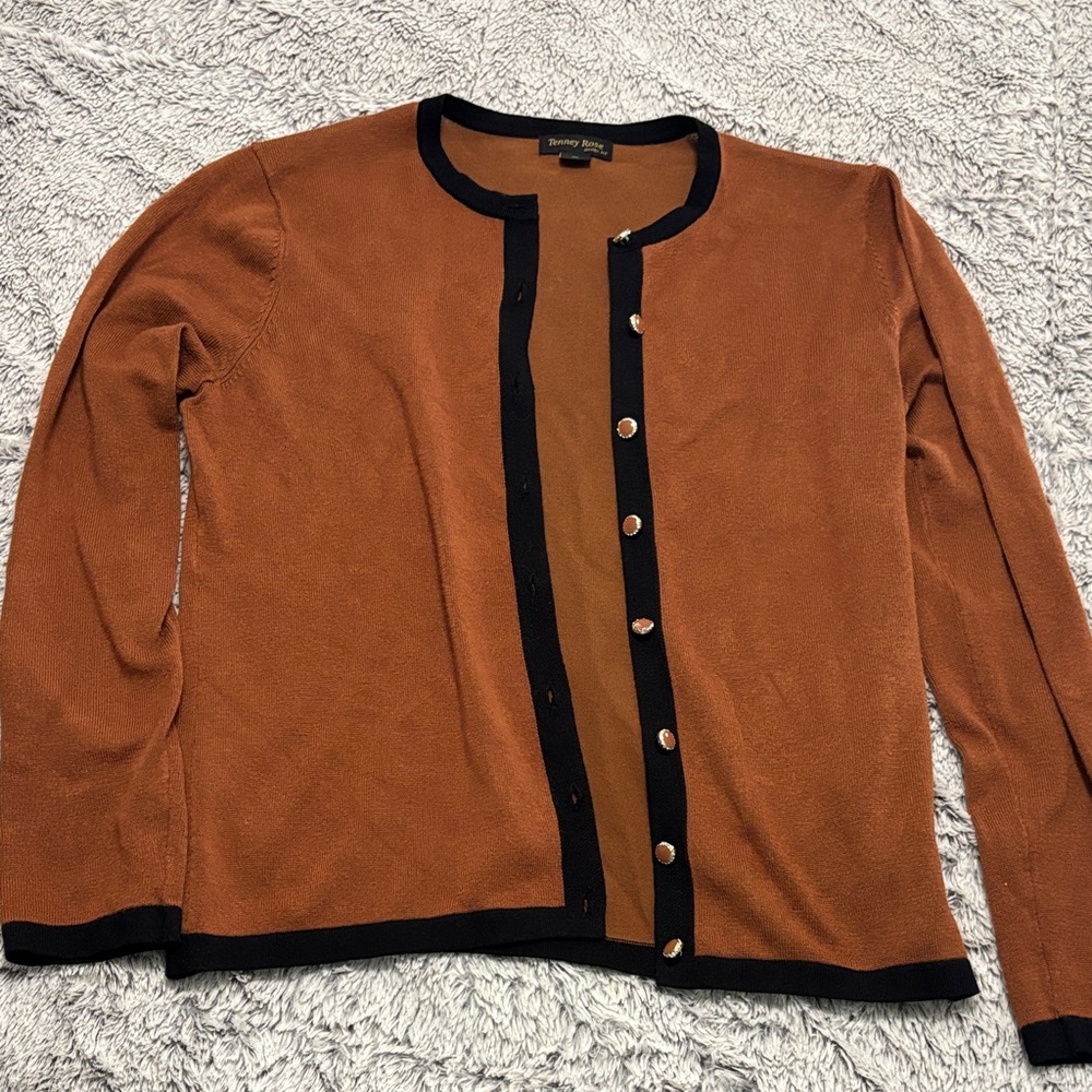 Brown and Black Women's Cardigan
